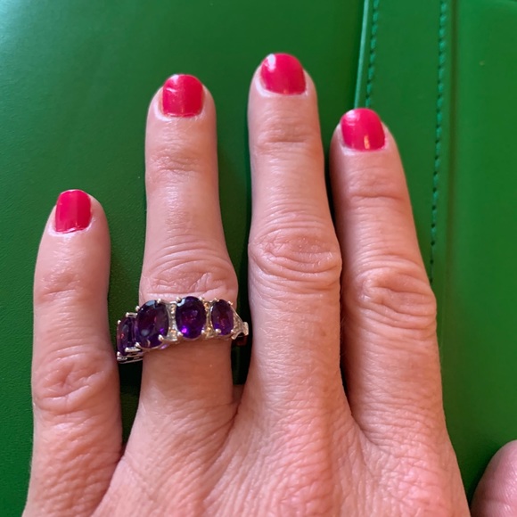 FREE SHIPPING!! BEAUTIFUL GENUINE AMETHYST RING💜💲100 OFF💜 - Picture 1 of 15